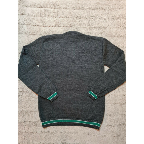 Harry Potter Slytherin Uniform V-Neck Sweater Size Adult M Grey/Green - Picture 3 of 7